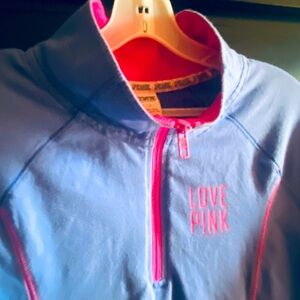 PINK VS Long Sleeve Quarter Zip Pullover Jacket Sweater Size Small